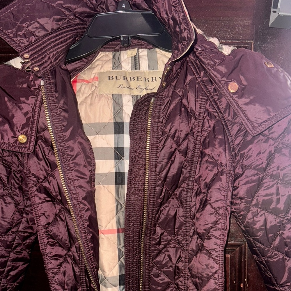 Burberry Deep Burgundy Quilted Jacket